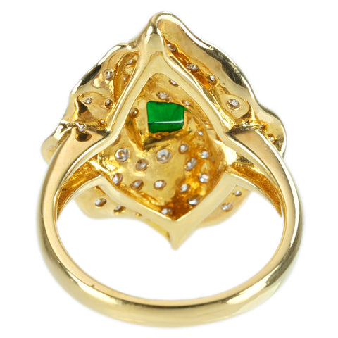 【中古】TASAKIタサキ K18YG EMERALD RING エメラルドリング E0.39ct D0.71ct 6.7g #11 ONE PRICE