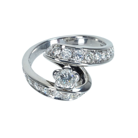 【中古】K18WG DIAMOND ダイヤモンドリング 7.0g #8.5