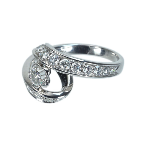 【中古】K18WG DIAMOND ダイヤモンドリング 7.0g #8.5