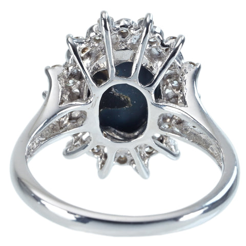 【中古】K18WG BLACK OPAL RING  ブラックオパールリング BO1.5 D0.49ct  5.3g