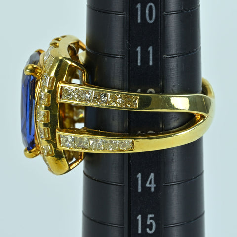 [Pre-owned] 18K Yellow Gold Sapphire Ring with Sri Lankan Sapphire, S8.26ct, D3.15ct, GIA Certificate, 13.8g, #13 