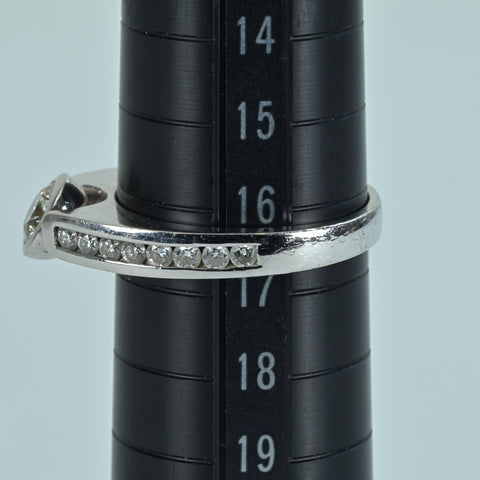 【中古】K18WG DIAMOND RING ダイヤモンドリング D0.51ct D0.48ct 5.3g #16.5