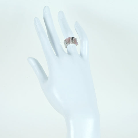 【中古】K18WG/シェル ダイヤモンドリング D0.20ct 6.5g #9