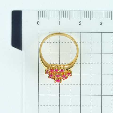 【中古】K18YG RUBY RING ルビーリング R0.98ct 4.0g #11.5