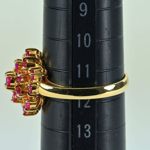 【中古】K18YG RUBY RING ルビーリング R0.98ct 4.0g #11.5