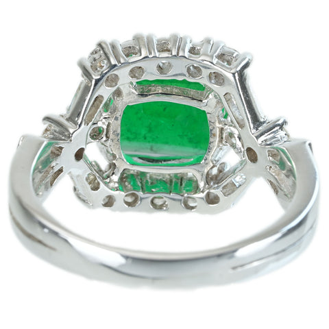 【中古】K18WG EMERALD RING エメラルドリング E2.218ct D0.86ct 6.4g #14