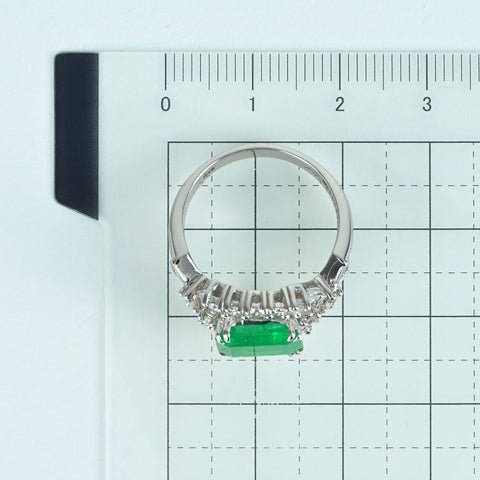 【中古】K18WG EMERALD RING エメラルドリング E2.218ct D0.86ct 6.4g #14
