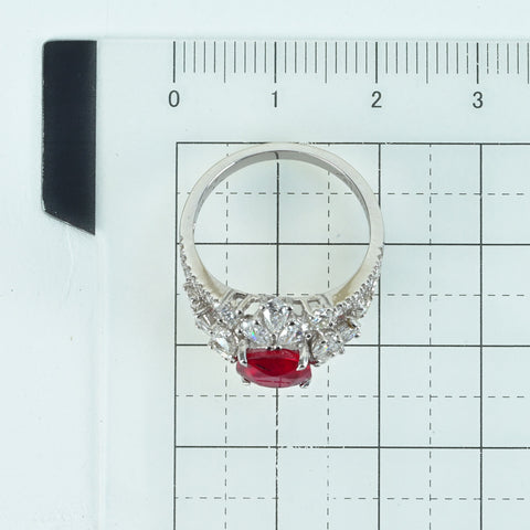 【中古】K18WG RUBY RING モザンビーク産非加熱ルビーリング R2.04ct D1.36ct GRS鑑別書 4.2g ＃13