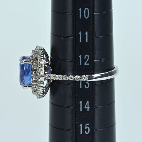 【中古】 K18WG SAPPHIRE サファイアリング S3.24ct D0.51ct 4.5g #13
