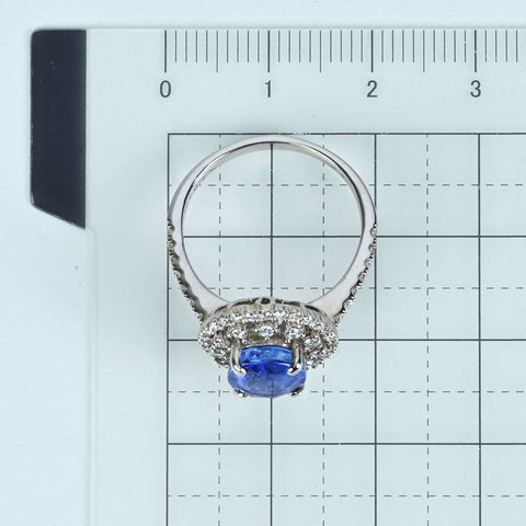 【中古】 K18WG SAPPHIRE サファイアリング S3.24ct D0.51ct 4.5g #13