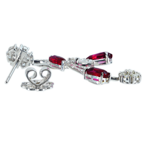 【中古】K18WG RUBY EARRING モザンビーク産非加熱ルビーピアス R6.73ct D3.46ct AIGS鑑別書 11.5g