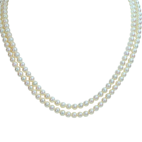 【中古】MIKIMOTO ミキモト K14YG AKOYA PEARL アコヤパールネックレス 5.0-5.5mm 38.6g ONE PRICE