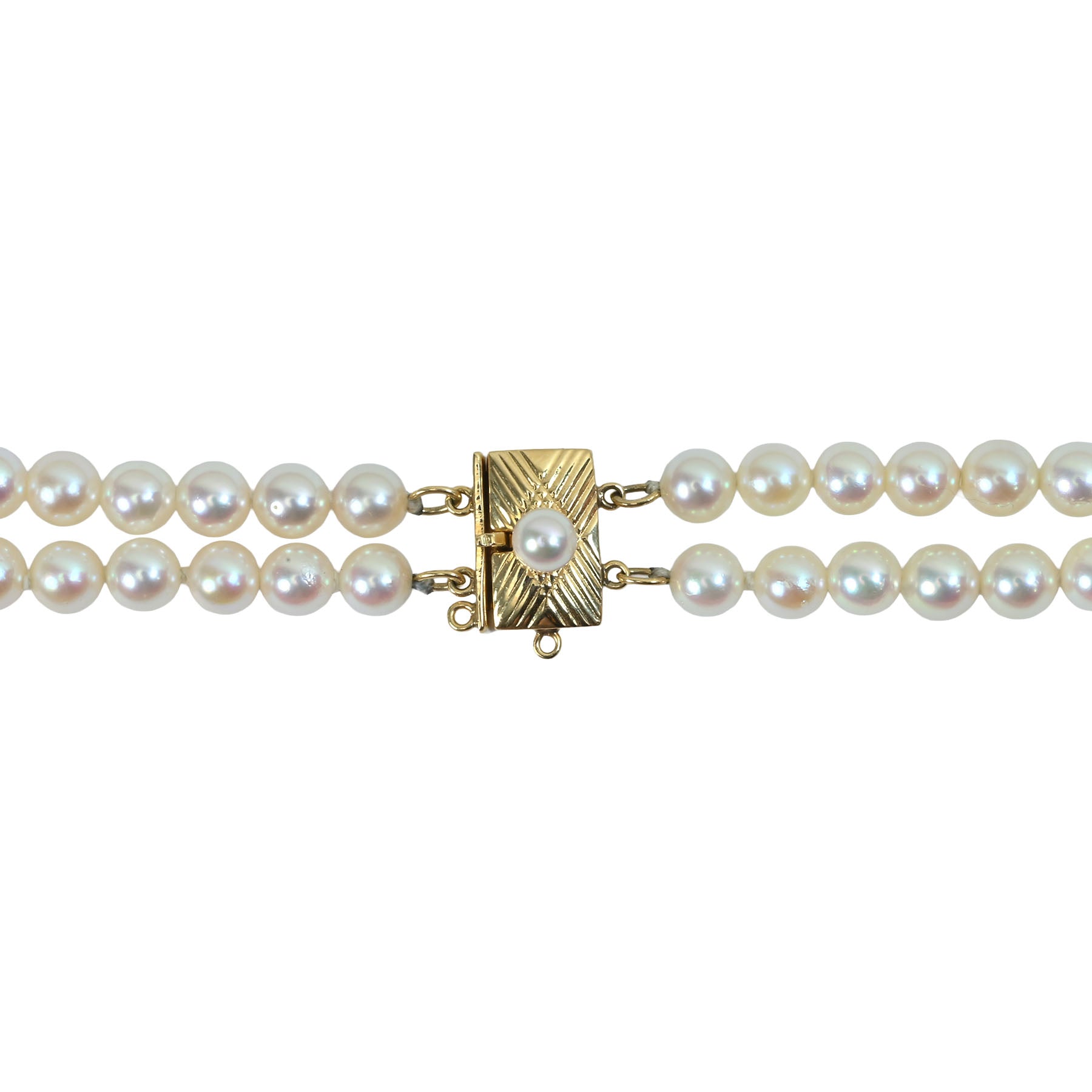 中古】MIKIMOTO ミキモト K14YG AKOYA PEARL アコヤパールネックレス
