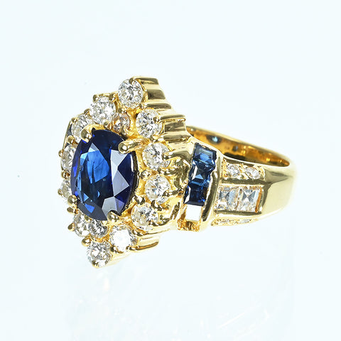 【中古】K18YG SAPPHIREサファイアリング S1.25ct D0.47ct CGLソーティング 8.2g #8