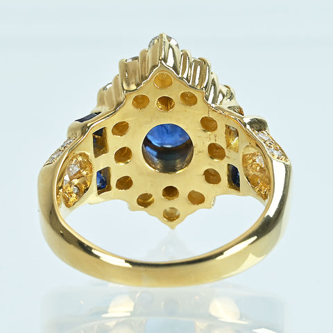 【中古】K18YG SAPPHIREサファイアリング S1.25ct D0.47ct CGLソーティング 8.2g #8