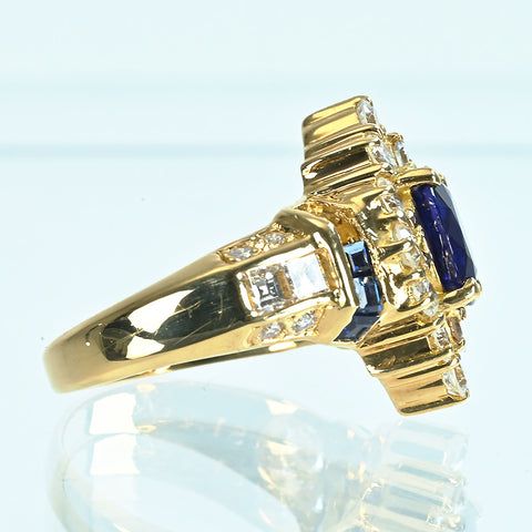 【中古】K18YG SAPPHIREサファイアリング S1.25ct D0.47ct CGLソーティング 8.2g #8