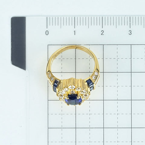 【中古】K18YG SAPPHIREサファイアリング S1.25ct D0.47ct CGLソーティング 8.2g #8