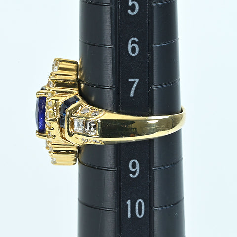 【中古】K18YG SAPPHIREサファイアリング S1.25ct D0.47ct CGLソーティング 8.2g #8