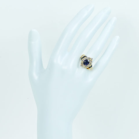 【中古】K18YG SAPPHIREサファイアリング S1.25ct D0.47ct CGLソーティング 8.2g #8