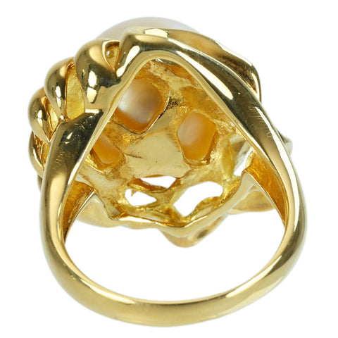 【中古】K18YG SOUTH SEA PEARL RING 南洋パールリングP13.5mm  鑑別書 13.8g #14