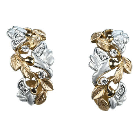 【中古】K18PG/18WG DIAMONDS EARRINGS ダイヤモンドイアリング D0.12ct DD0.12ct 8.3g