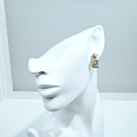【中古】K18PG/18WG DIAMONDS EARRINGS ダイヤモンドイアリング D0.12ct DD0.12ct 8.3g