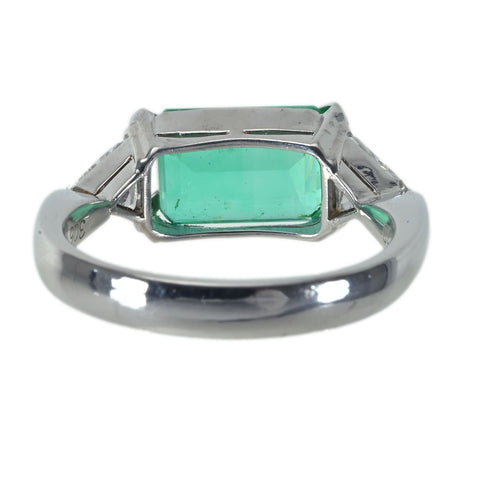 【中古】K18WG EMERALDコロンビア産 ノンオイル エメラルドリング E3.06ct D0.48ct GIA鑑別書 6.8g
