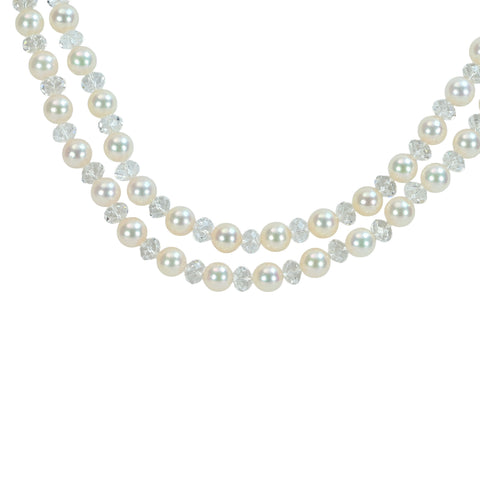 【中古】TASAKI タサキ PEARLアコヤパールクリスタルネックレス 7.0-7.5mm 82.2g 116cm ONE PRICE N