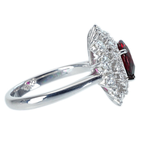 【中古】K18WG NO HEAT RUBY モザンビーク産非加熱ルビーリング R2.02ct D1.51ct GRS鑑別書 6.5g #13.5