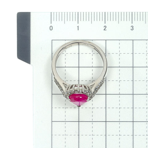 【中古】K18WG RUBY 非加熱 ルビー リング R2.72ct D0.60ct 4.8g GIA鑑別書付き