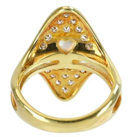 【中古】K18YG PEARLパールリング 10.6mm D0.40ct 8.4g #11.5