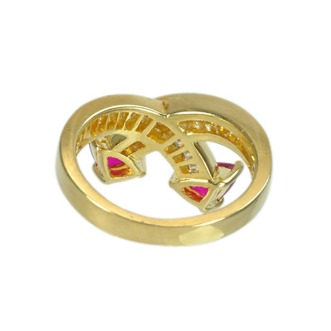 【中古】K18YG RUBYルビー＆ダイヤモンドリング 6.9g #9.5