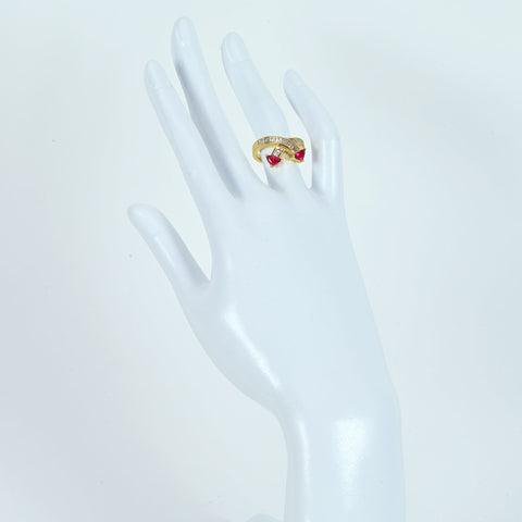 【中古】K18YG RUBYルビー＆ダイヤモンドリング 6.9g #9.5