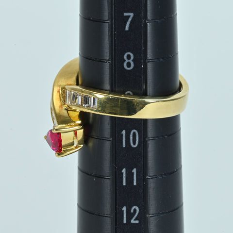 【中古】K18YG RUBYルビー＆ダイヤモンドリング 6.9g #9.5