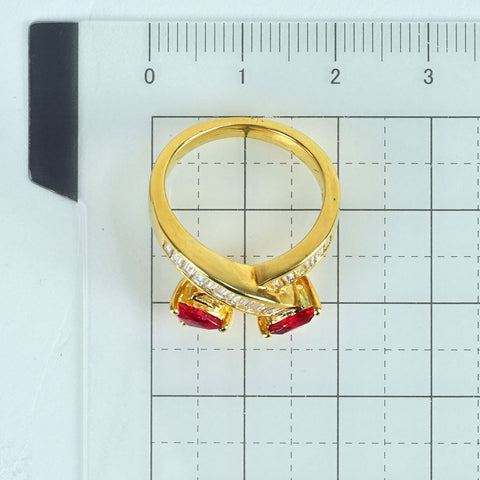 【中古】K18YG RUBYルビー＆ダイヤモンドリング 6.9g #9.5