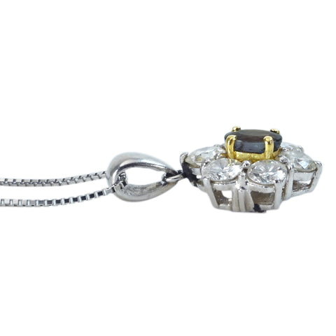 【中古】PT850/K18/PT900 ALEXANDRITE NECKLACE アレキサンドライトペンダントネックレス A0.43ct D1.26ct 5.1g ソーティング