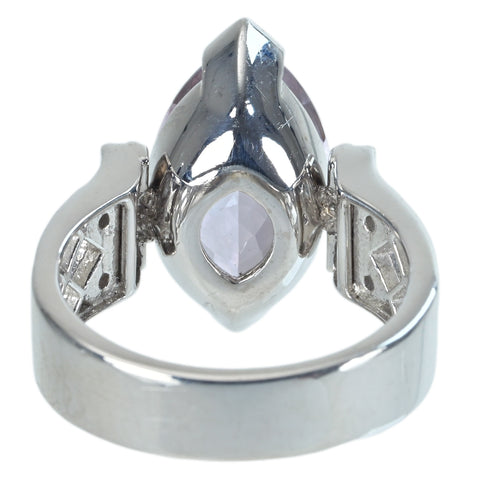 【中古】K18WG KUNZITE クンツァイトリング K6.60ct D0.20ct 9.20g #10.5