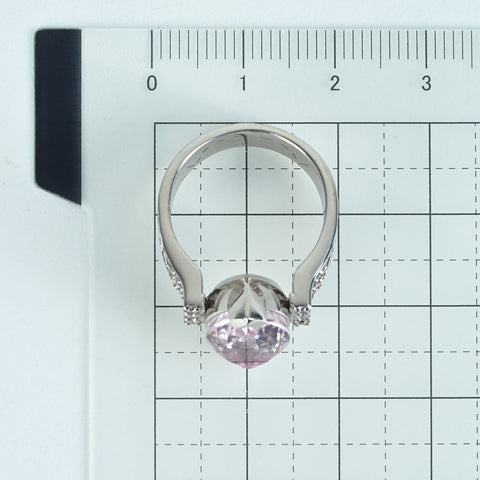 【中古】K18WG KUNZITE クンツァイトリング K6.60ct D0.20ct 9.20g #10.5