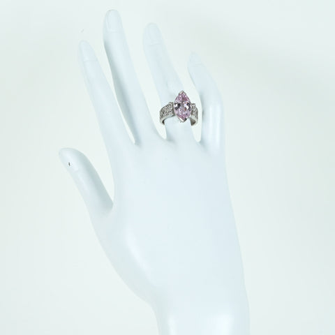 【中古】K18WG KUNZITE クンツァイトリング K6.60ct D0.20ct 9.20g #10.5