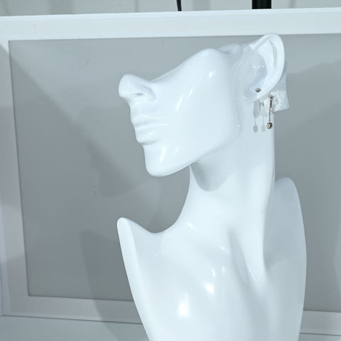 【中古】K18WG DIAMOND EARRINGS ダイヤモンドイヤリング D0.27ct + D0.27ct 鑑別書 2.6g