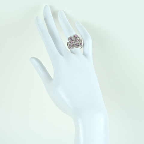 K18WG PINK SAPPHIREピンクサファイアリング PS0.42ct D0.35ct 7.5g #12