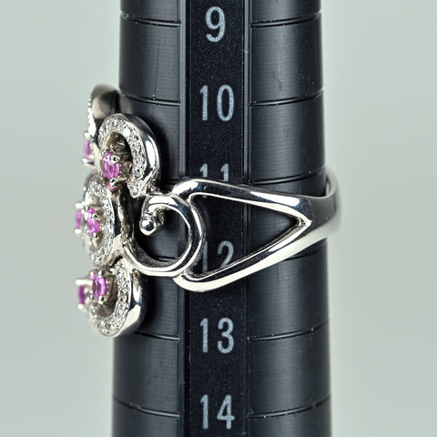 K18WG PINK SAPPHIREピンクサファイアリング PS0.42ct D0.35ct 7.5g #12
