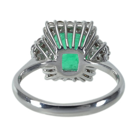 【中古】 K18WG EMERALDエメラルドリング E2.18ct D0.55ct 4.4g #13.5