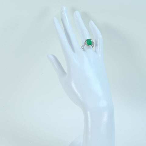 【中古】 K18WG EMERALDエメラルドリング E2.18ct D0.55ct 4.4g #13.5
