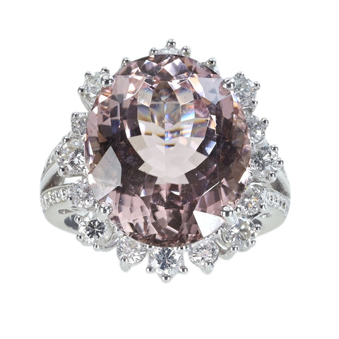 【中古】K18WG KUNZITEクンツァイトリング K13.80ct D1.66ct 12.60g #14