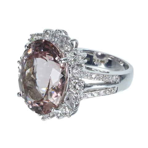 【中古】K18WG KUNZITEクンツァイトリング K13.80ct D1.66ct 12.60g #14