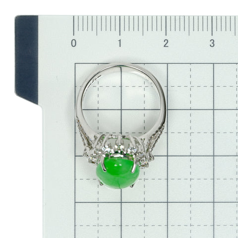 【中古】K18WG JADEITE ヒスイリング J4.99ct D0.56ct 日本宝石科学協会ソーティング 6.1g #12