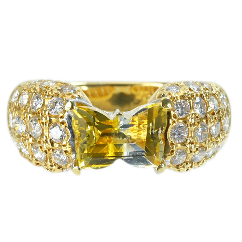 【中古】K18YG YELLOW SAPPHIRE RING バイカラーサファイアリング S2.618ct D0.93ct 8.9g #12