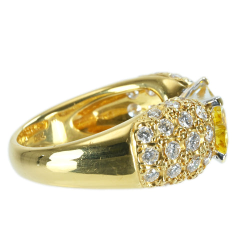 【中古】K18YG YELLOW SAPPHIRE RING バイカラーサファイアリング S2.618ct D0.93ct 8.9g #12