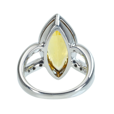 【中古】K18WG CITRINEシトリンリング C4.02ct D0.16ct 鑑別書付き 7.90g #8　